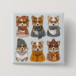 Modische Welsh Corgi Hunde Button