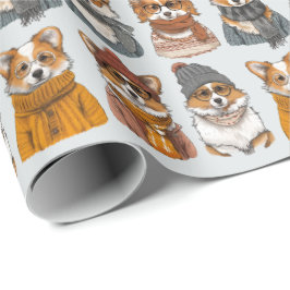 Modische Welsh Corgi Hunde Geschenkpapier