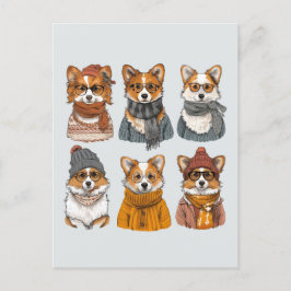 Modische Welsh Corgi Hunde Postkarte