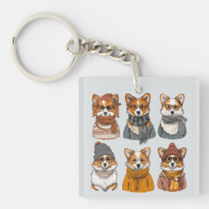 Modische Welsh Corgi Hunde Schlüsselanhänger