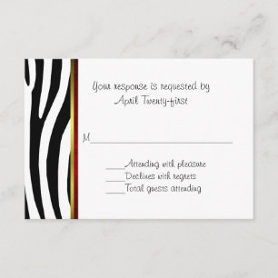 Modische Zebra Muster Wedding RSVP Karte