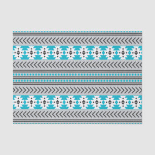 Modischer aztekischer Stammes- Druck-geometrisches Seidenpapier