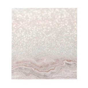 Modischer Glitzer Marmor Schöne Rose Gold Notizblock