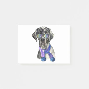 Modischer Great Dane Hipster Post-it Klebezettel