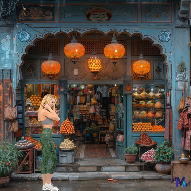 Modischer grüner Denim mit benutzerdefiniertem Tex Capri Leggings (Von Creator hochgeladen)