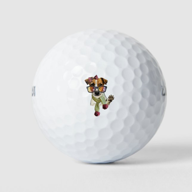 Modischer Jack Russell Terrier Hipster Golfball (Vorderseite)