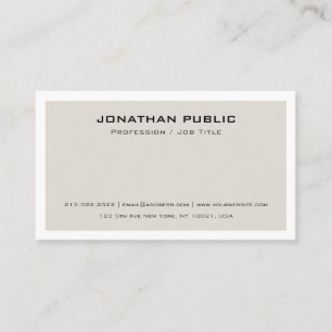 Modischer Minimalistic moderner eleganter beige Visitenkarte