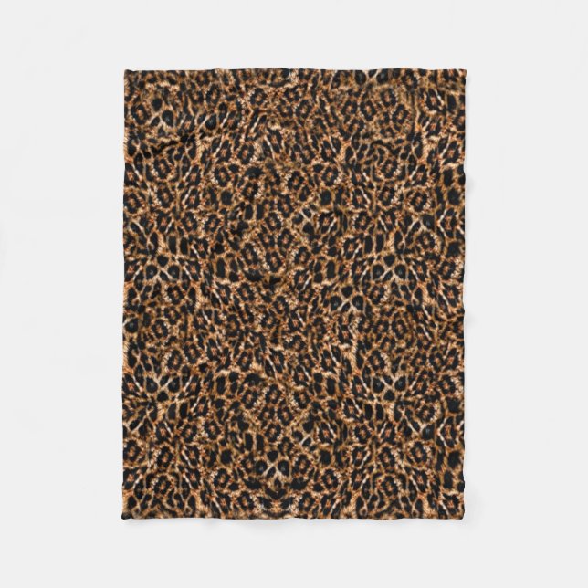 Modischer Pelz-Muster-Leopard-Druck Browns Fleecedecke (Vorderseite)