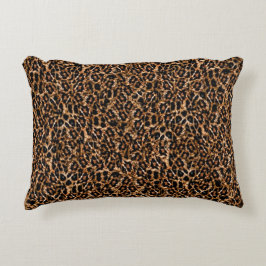 Modischer Pelz-Muster-Leopard-Druck Browns Zierkissen