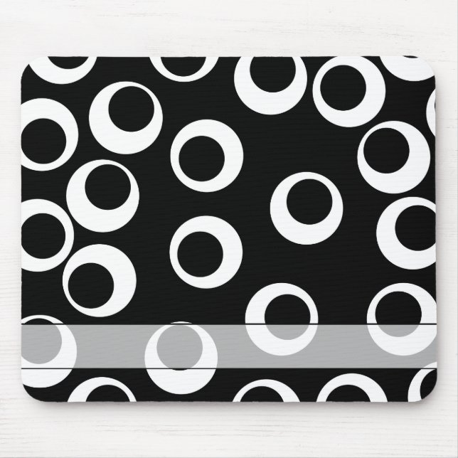 Modischer Retro Schwarzweiss-Entwurf. Gewohnheit Mousepad (Vorne)