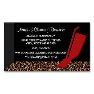 Modischer roter Vakuumleopard-Haushaltungs-Service Magnetische Visitenkarte
