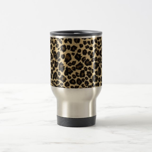 Modischer Safari-Leopard-Druck Reisebecher (Mittel)
