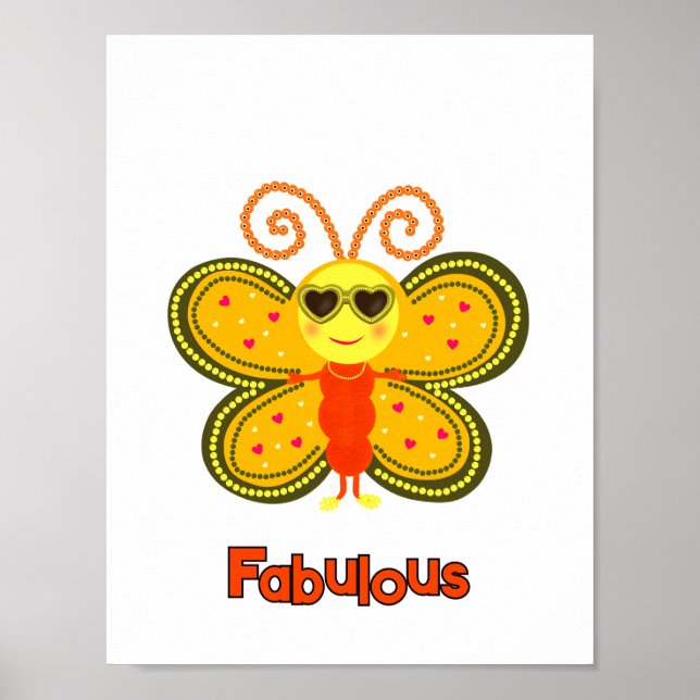 Modischer Schmetterling Poster (Vorne)
