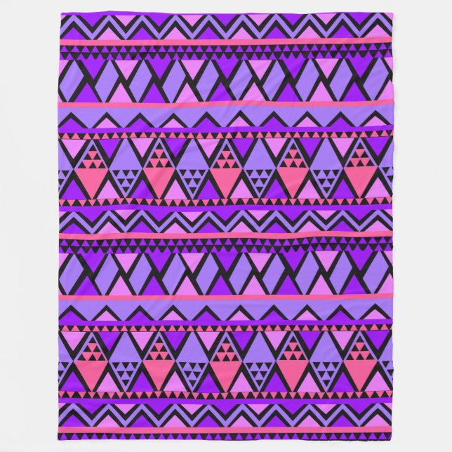 Modischer stilvoller tribal geometrischer Muster Fleecedecke (Vorderseite)