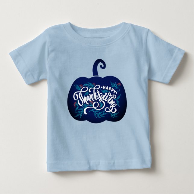 modischer Text auf Kürbis zum Erntedank Baby T-shirt (Vorderseite)