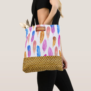 Modischer Watercolor Feather Rattan Look