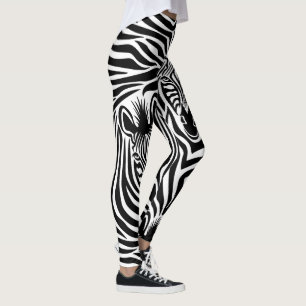 Modischer Zebra-Druck-Schwarzweiss-Muster Leggings