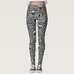 Modischer Zebra-Druck-Schwarzweiss-Muster Leggings