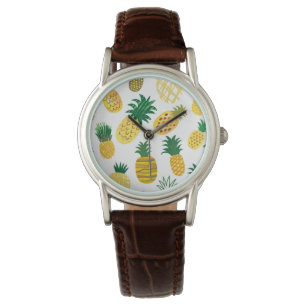 Modisches Ananas-Muster Armbanduhr
