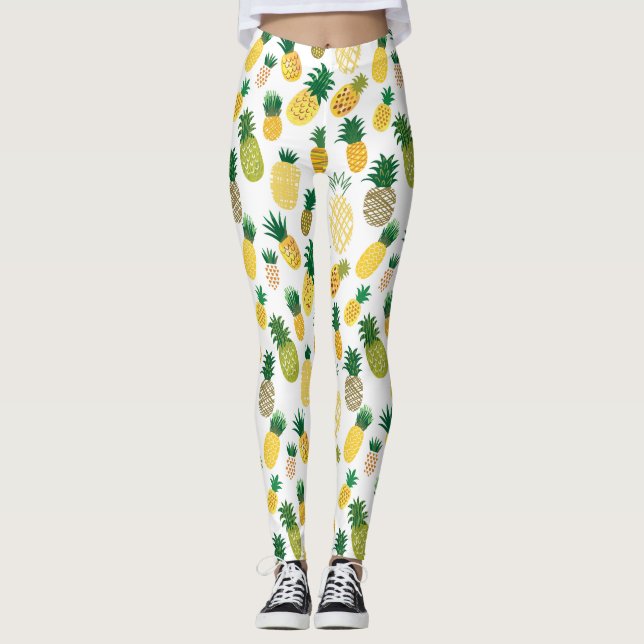 Modisches Ananas-Muster Leggings (Vorderseite)