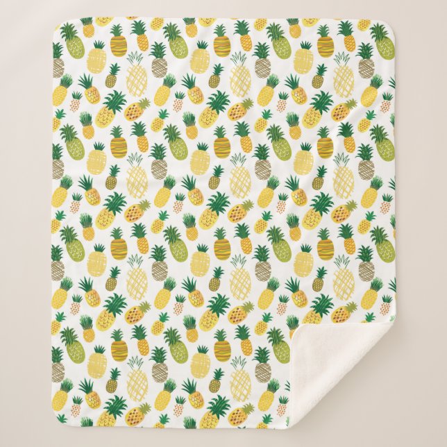 Modisches Ananas-Muster Sherpadecke (Vorderseite)