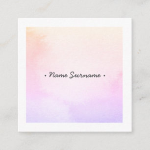 Modisches Aquarell schüren PurpleSquare Quadratische Visitenkarte