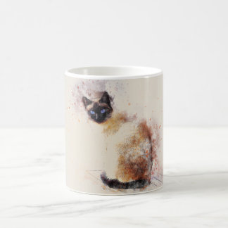 Modisches Aquarell-siamesische Katze Tasse