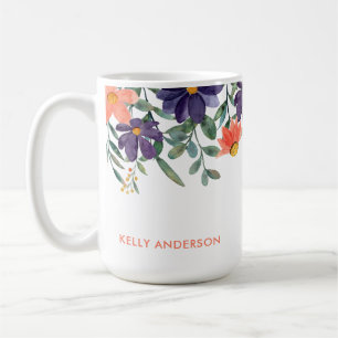 Modisches botanisches Blattmuster mit Monogramm-Au Kaffeetasse