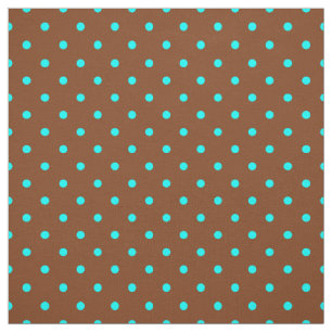 Modisches Brown-Türkis-Blau-Tupfen-Muster Stoff