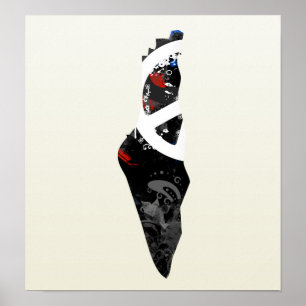 Modisches Friedenszeichen Palästinas mit Poster