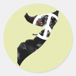 Modisches Friedenszeichen Somalias mit somalischer Runder Aufkleber