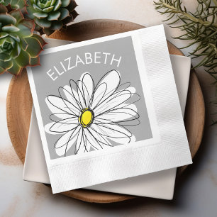 Modisches Gänseblümchen mit Grau und Gelb Serviette