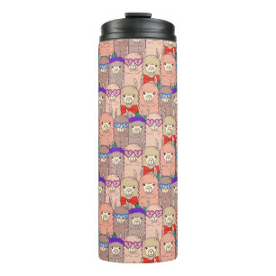 Modisches gekleidetes Lama-Muster Thermosbecher