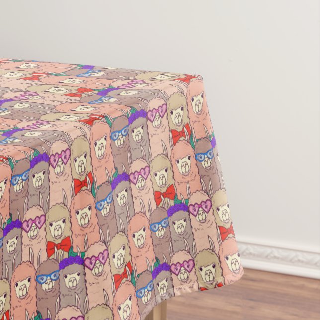 Modisches gekleidetes Lama-Muster Tischdecke (Beispiel)