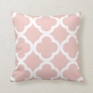 Modisches Klee-Muster im Pulver-Rosa und dem Weiß Kissen