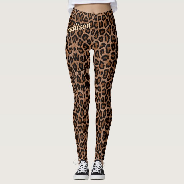 Modisches Leopard-große Katzen-herrliches Leggings (Vorderseite)