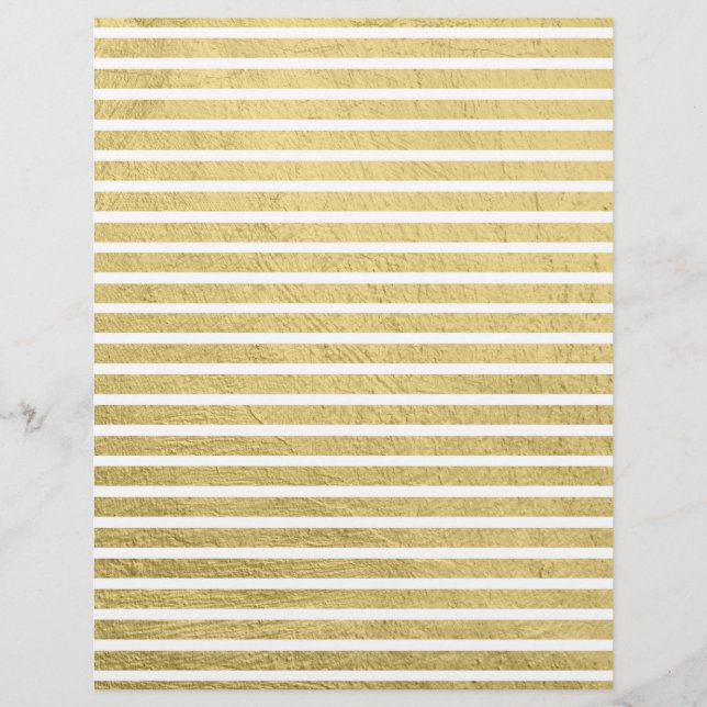 Modisches modernes Gold Stripes bezauberndes Briefbogen (Vorderseite)