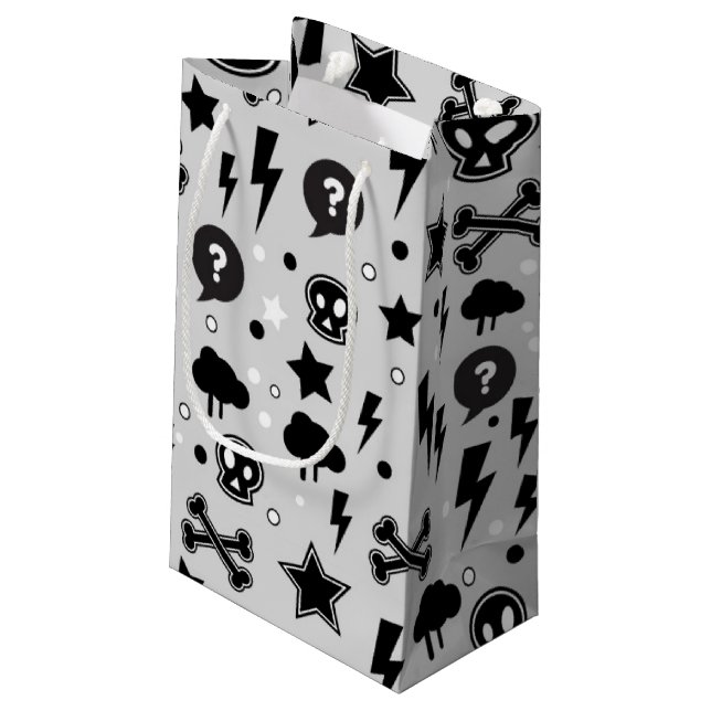 Modisches Muster Kleine Geschenktüte (Rückseite Schrägansicht)