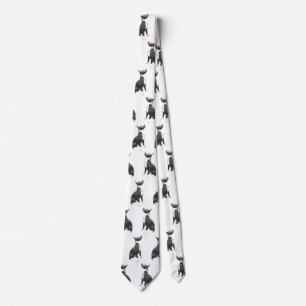 Modisches Muster Schwarzweiss-Pitbullhund Krawatte