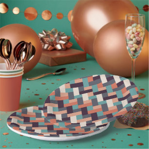Modisches Muster Stilvolle Mode- Geometrisch Moder Pappteller