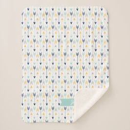 Modisches Pfeil-Monogramm Sherpadecke