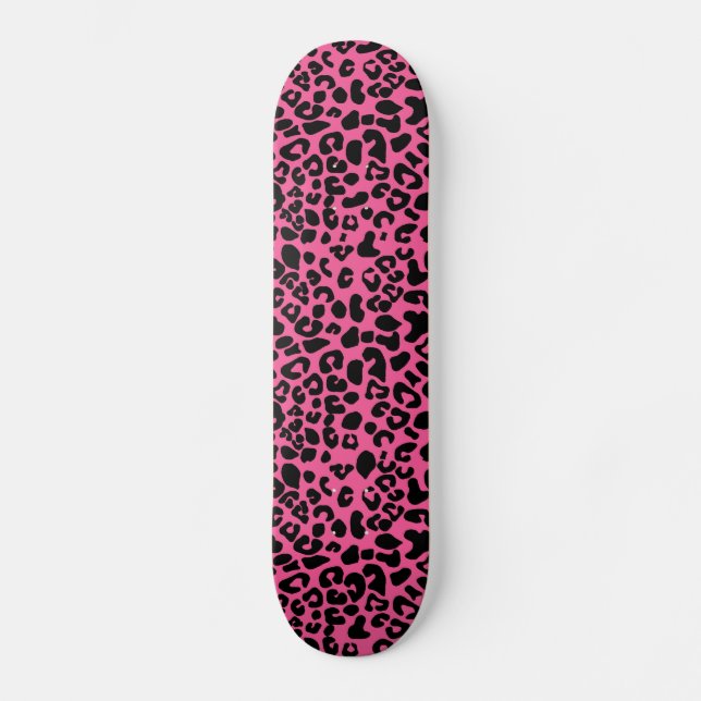 Modisches Pink und schwarzer moderner Skateboard (Vorderseite)