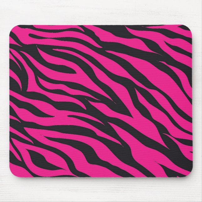 Modisches Pinkpinkfarbener schwarzer Mousepad (Vorne)