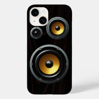 Modisches Retro Holzkörner Lautsprecher Trio Case-Mate iPhone 14 Hülle