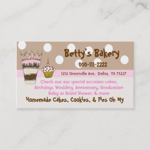Modisches Rosa und Brown-Bäckerei-Visitenkarte Visitenkarte