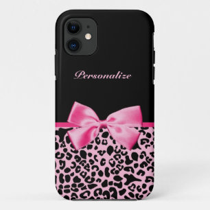 Modisches rosa und schwarzes Leopard-Pink-Band Case-Mate iPhone Hülle