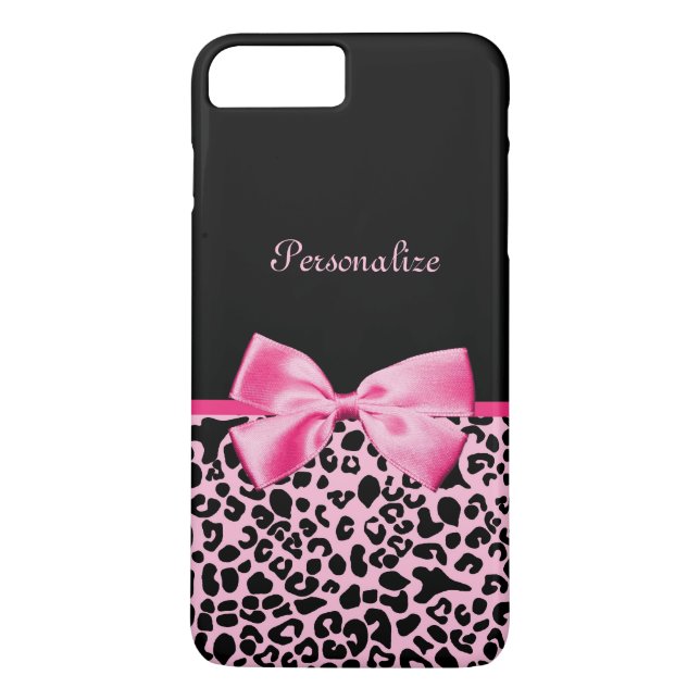 Modisches rosa und schwarzes Leopard-Pink-Band Case-Mate iPhone Hülle (Rückseite)