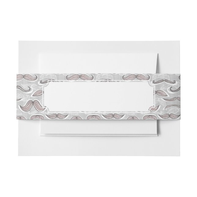 Modisches Schnurrbart-Muster Einladungsbanderole (Vorderseite Beispiel)