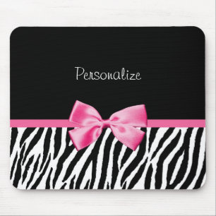 Modisches Schwarzweiss-Zebra-Druck-Rosa-Band Mousepad