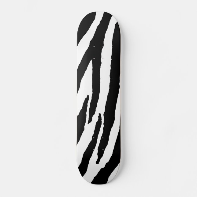 Modisches Schwarzweiss-Zebra-Muster Skateboard (Vorderseite)